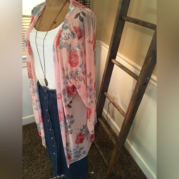 Ragdoll Rose Floral Pink Cardigan Size 3x - Picture 12 of 13